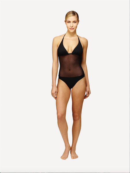 ISK-KA Audra One-Piece Black Mesh Bodice Suit – Isk-Ka